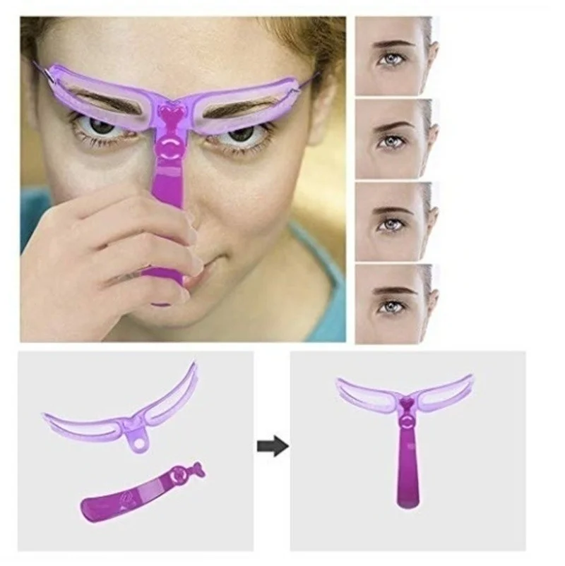 Kismis 8Pcs/Set Reusable Eyebrow Stencil Set Guide Styling Shaping Eye Brow Diy Drawing Grooming Template Card Easy Makeup Tool