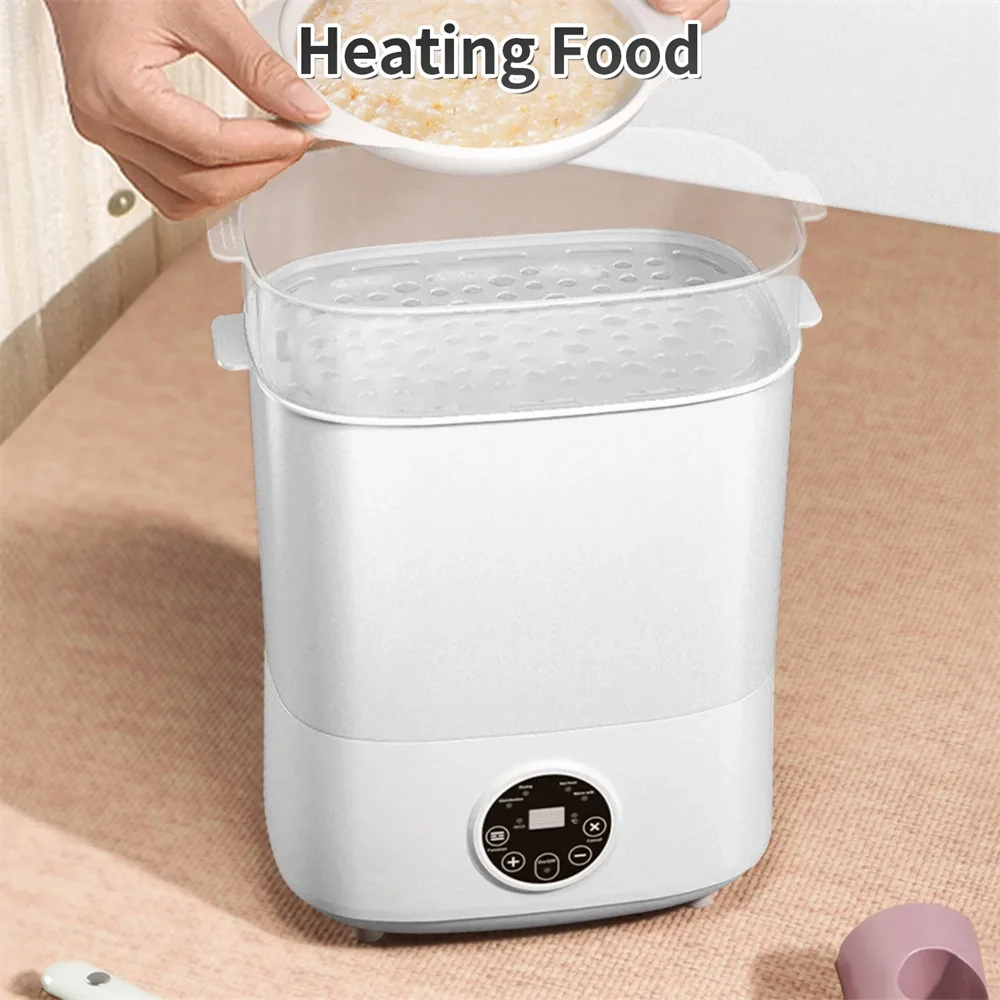 Sterilizzatore per biberon, sterilizzatore e asciugatrice elettrico per biberon a vapore HDJ 4 in 1 per articoli per bambini, latte scaldino, riscaldamento alimentare, bianco