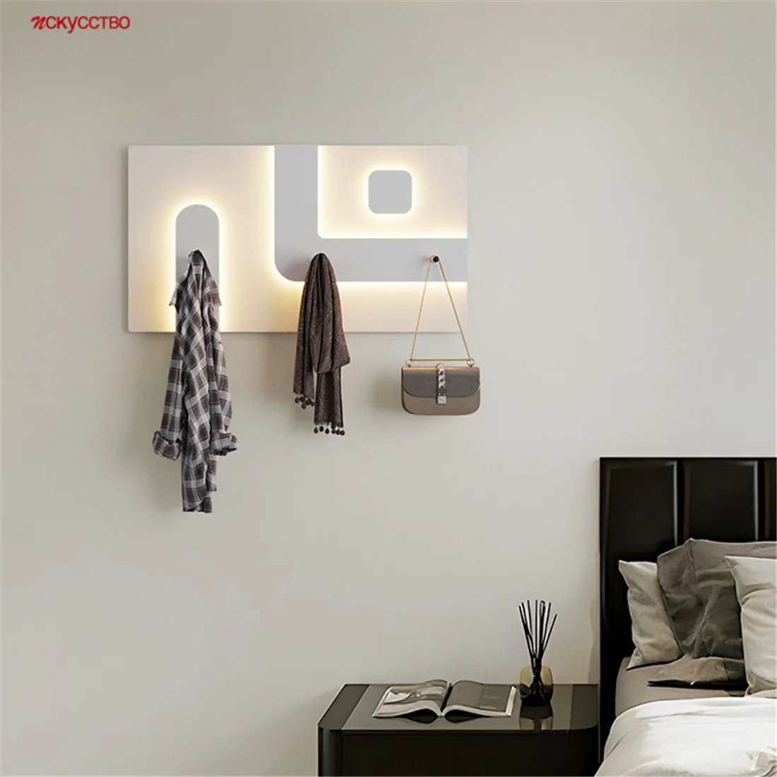 Corridor Entrance Wall Lamp With Hook Cloakroom Bedside Creative Placeable Items Atmosphere Sconces Indoor Night Light Remote