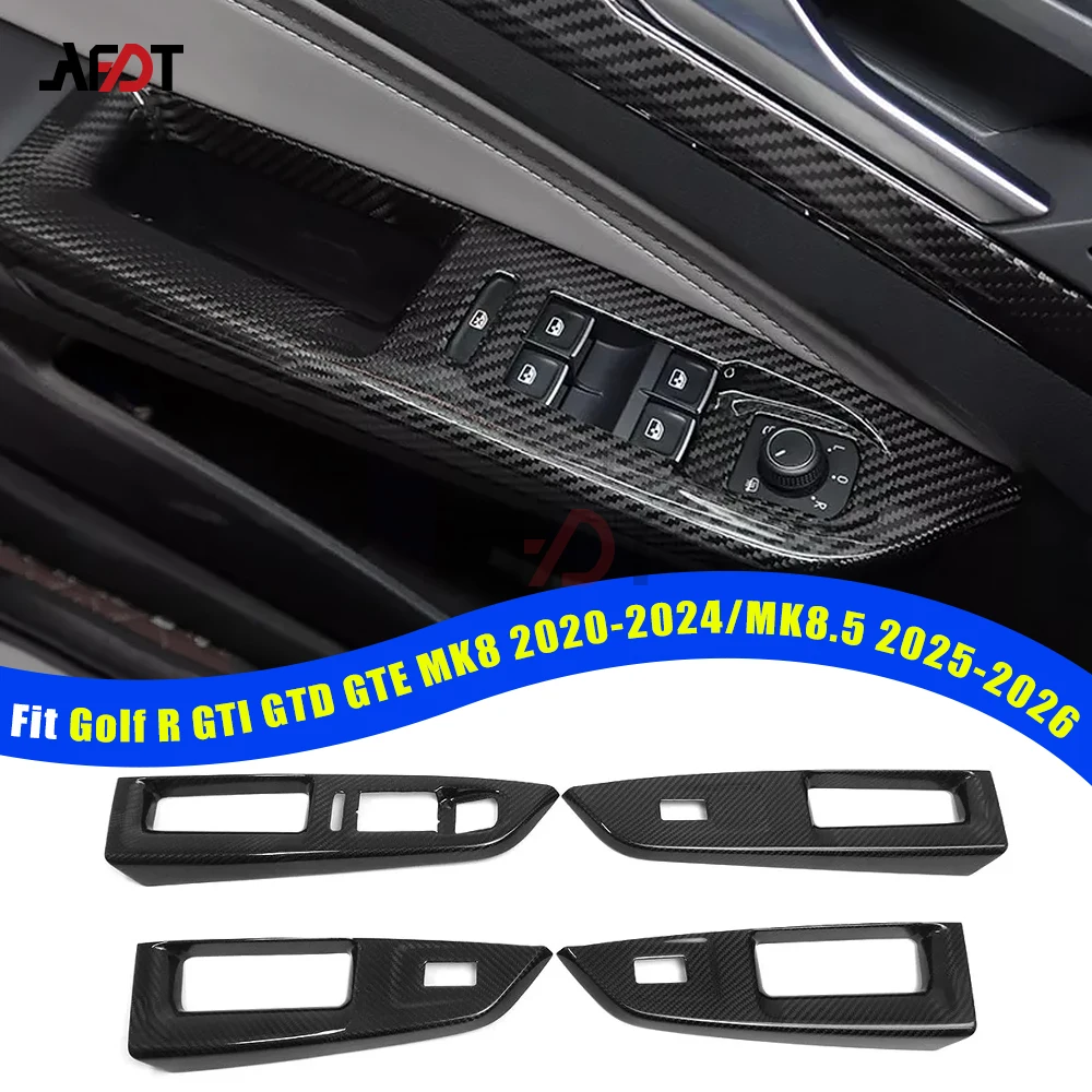 

LHD For Golf R GTI GTD GTE Golf 8 MK8 Golf 8.5 MK8.5 2020-2026 Carbon Fiber Center window lift switch 4Pcs Interior Cover