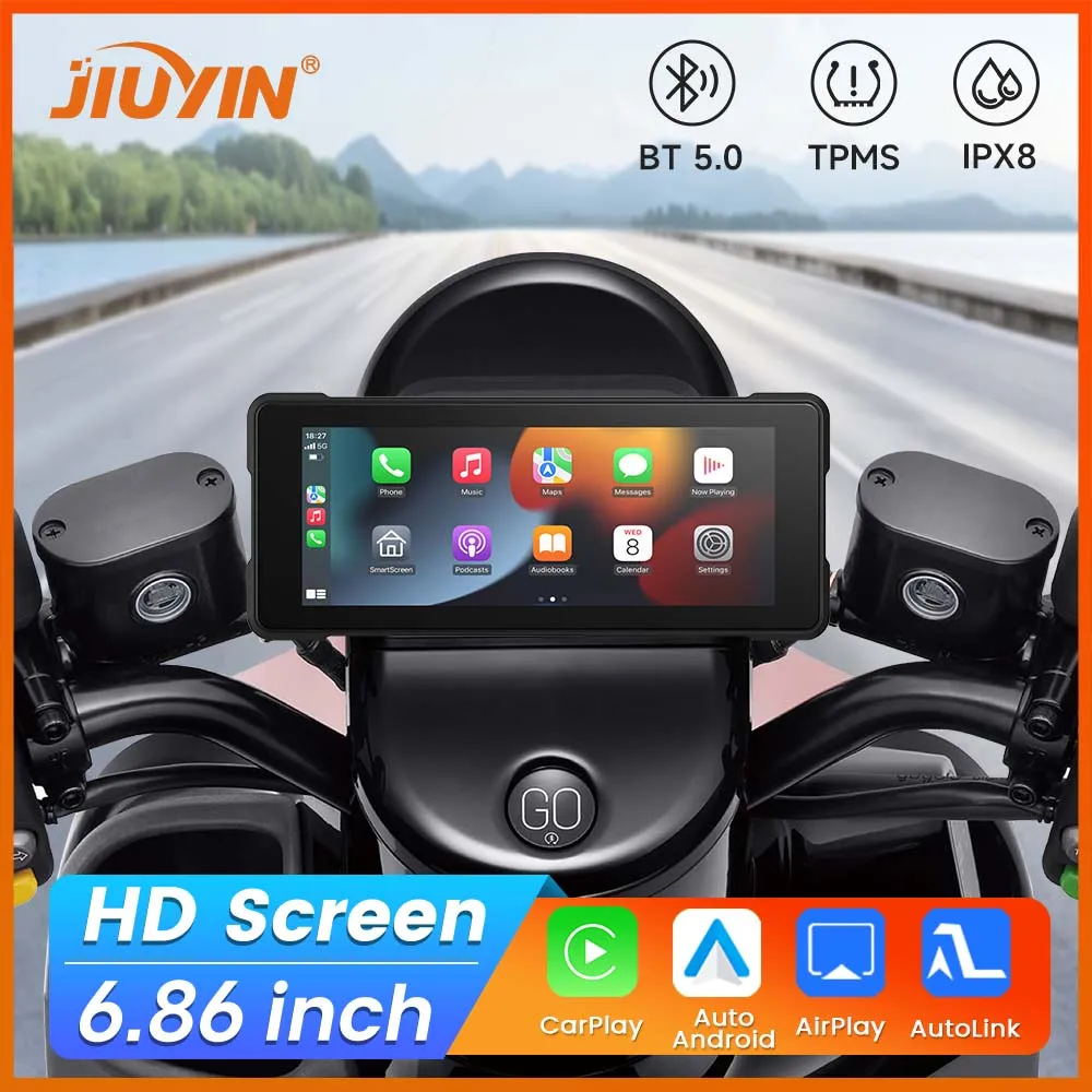 Portable 7/5 inch IPX7 Waterproof Motorcycle GPS Navigation Wireless Carplay Android Auto DVR Drive Recorder Moto Monitor WIFI