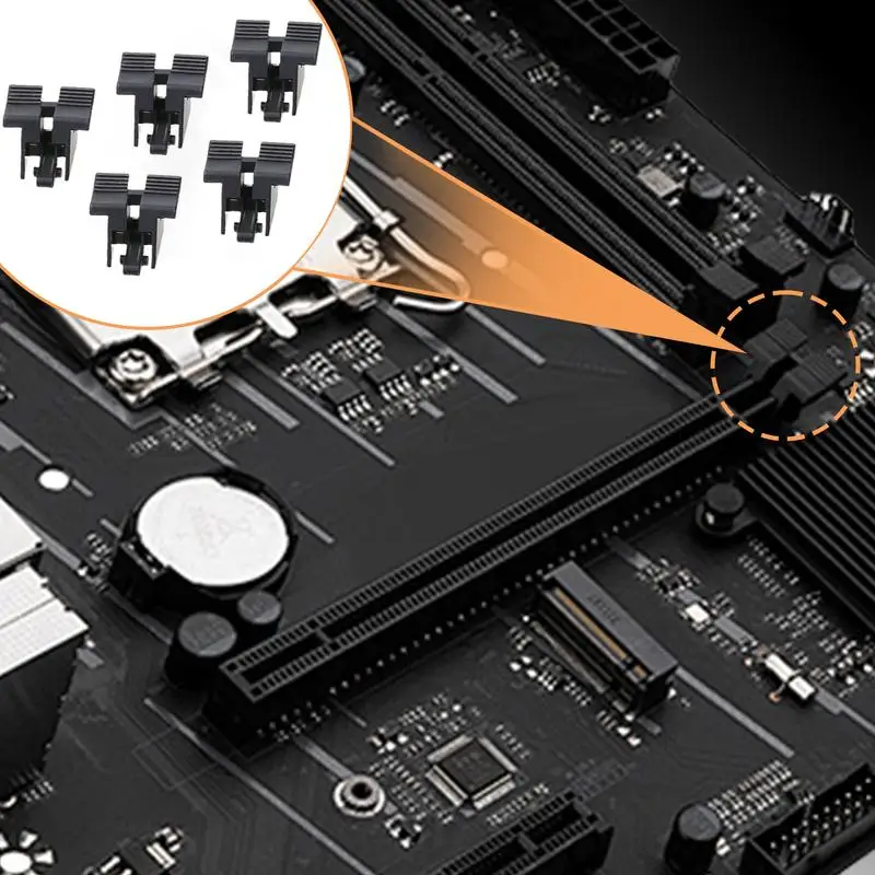 5Pcs Desktop Computer Mainboard 164pin With Fishtail Fixing Clip PCIE 16x Graphics Card Slot Socket Pcie X16 Socket