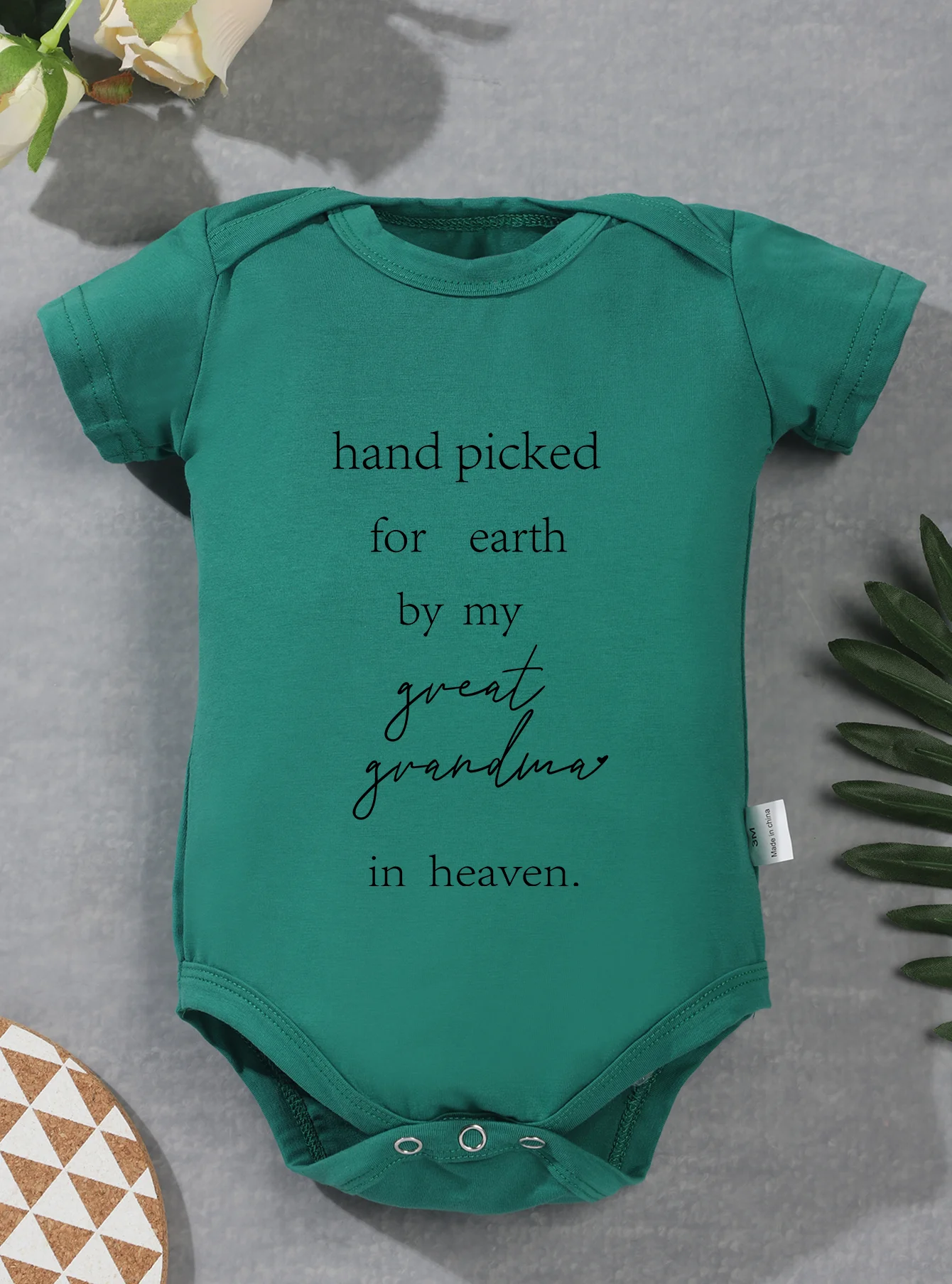 Bodysuit Baby Girl Hand Picked for Earth By My Grandma In Heaven Print Toddler Newborn Infant Jumpsuit Baby Boy Clothes Romper