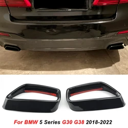 For BMW 5 Series G30 G31 2018-2021 Stainless Steel Black Car Exhaust Pipe Cover Stickers Exterior Modification Car Accessories