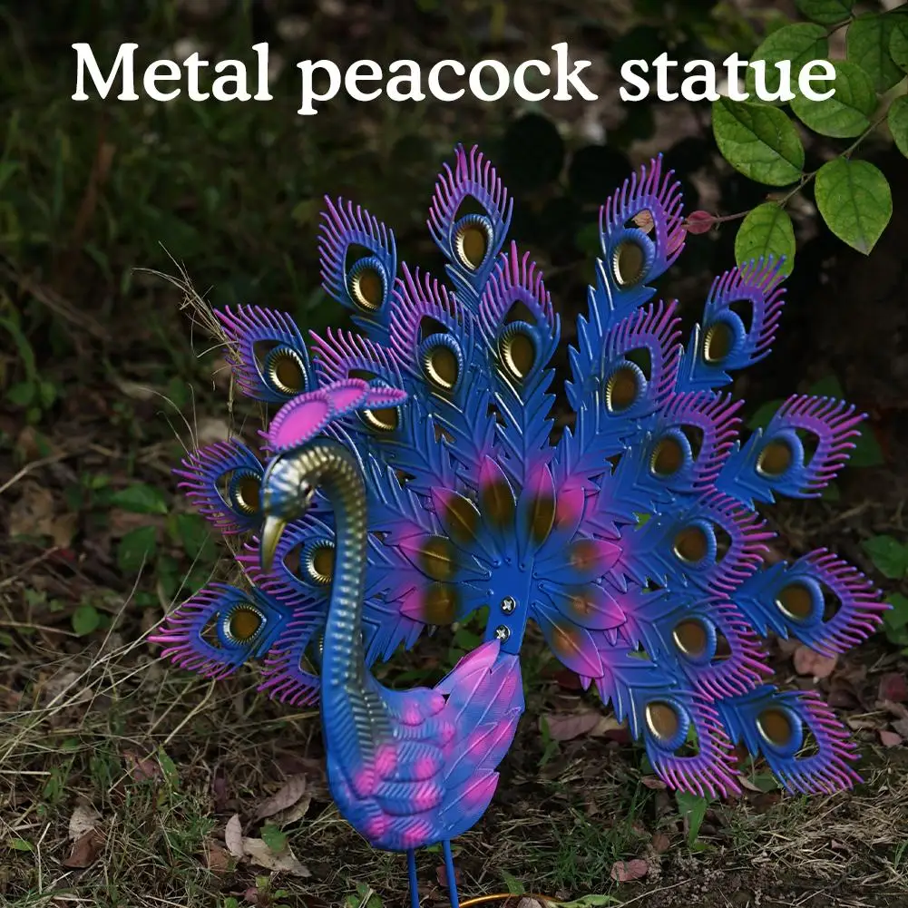 

Peacock Sculpture Vivid Shape Animal Peacock Statue Decoration Garden Garden Peacock Anti-oxidation Ornament Wear-resistant D6f3