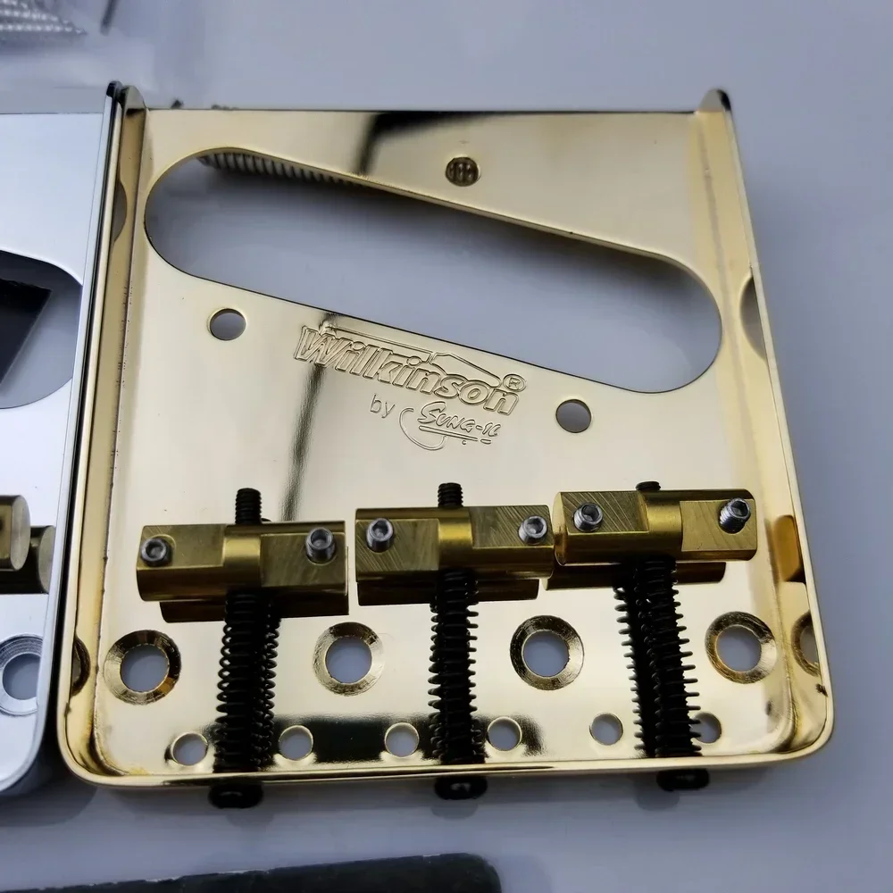 

Shop Bo-Hong Store-Hot Sale-Wilkinson WTB Vintage Style Fixed Electric Guitar Bridge With Brass Saddles bridge silver Black Gold