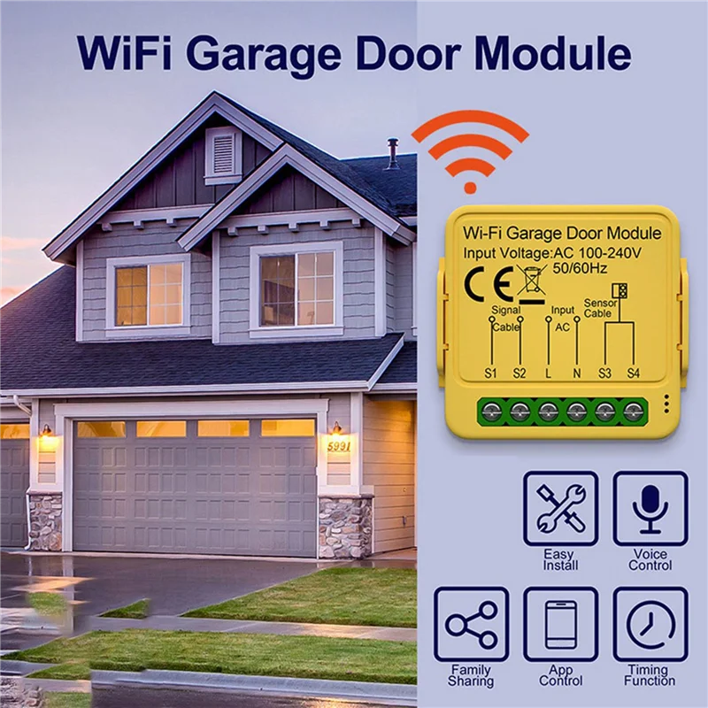 JABS-2X Tuya Modul Pengendali Pembuka Pintu Garasi Sakelar Remote Control Aplikasi Kehidupan Pintar Bekerja dengan Alexa Home Assistant Wifi