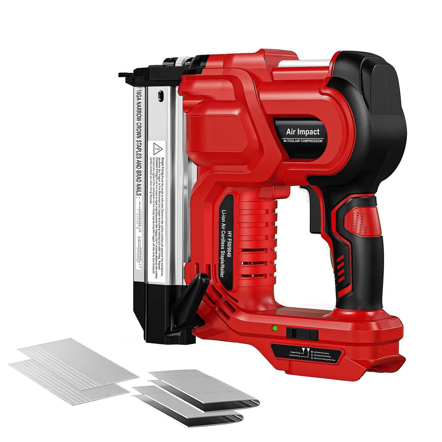 

NailTask 20V 18 Gauge Cordless Nail Gun 2 Inch Power Brad Nailer Machine with Nails Staples for Wood Upholstery DIY (No Battery)