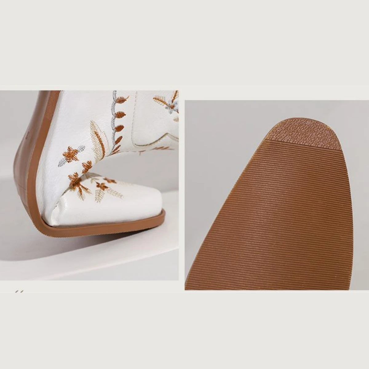 FEMALEAN 2023 Embroidery Santiag Winter White Pointed Toe Texana Women Western Cowboy Ankle Boots Ladies Shoes On Offer