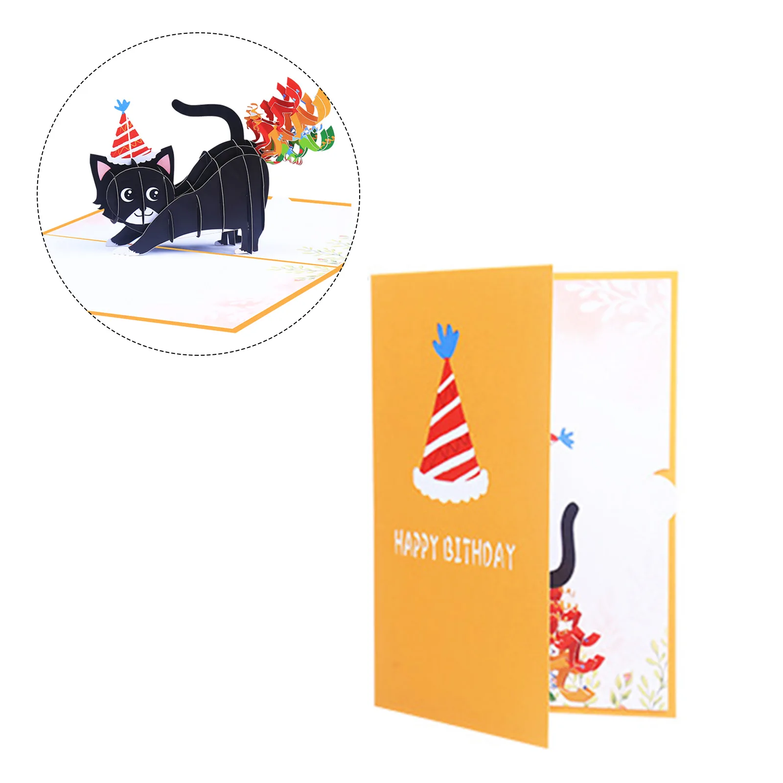 Envelopes Greeting Cards Orange Paper 5x7 Inches Birthday Card Black Cat Envelope Postcards Explosive Laughter