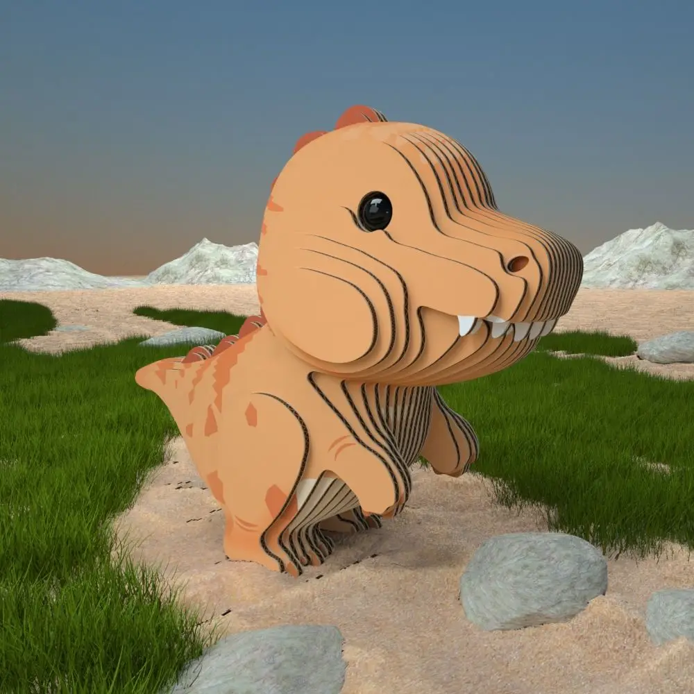 Dinozaur 3D Kartonowy Puzzle Dinozaur Trójwymiarowy Montessori Dinozaur 3D Papierowe Puzzle Model Zwierzęcia do Składania