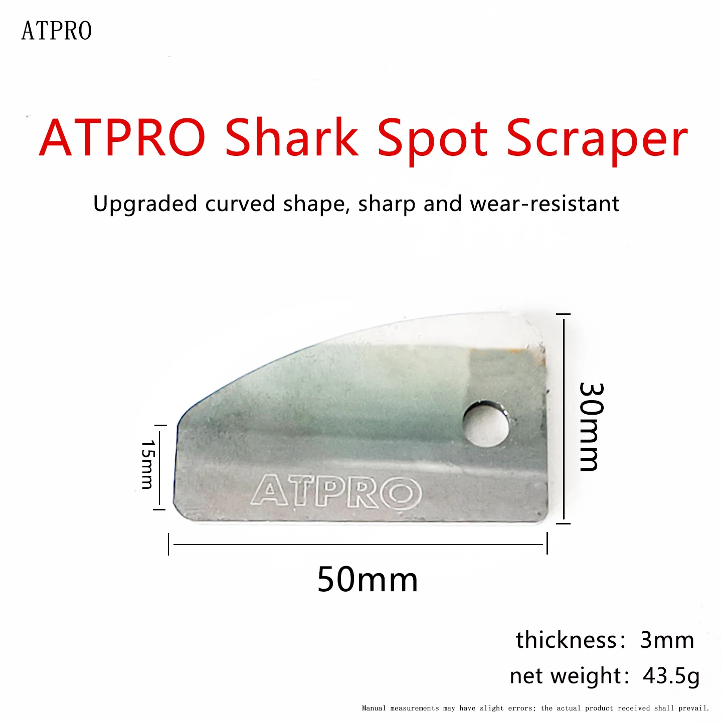 

Скребок для ремонта пятен ATPRO Shark Blade для автомобильных прозрачных покрытий, красок, пятен от пыли, пятен от грязи, шлифовки и полировки.