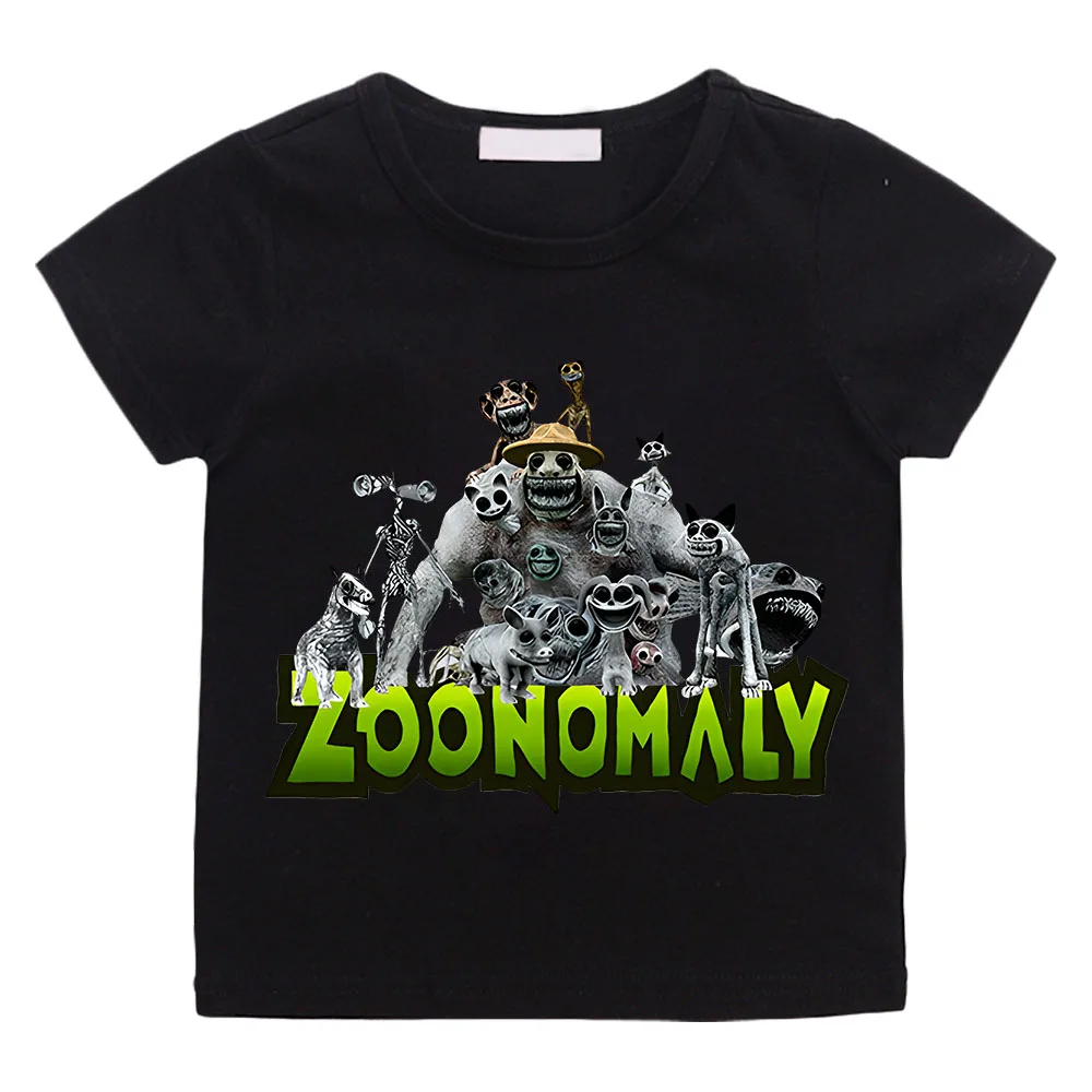 Zoonomaly-Camiseta de algodón para niños y niñas, ropa informal de manga corta, Anime, Verano