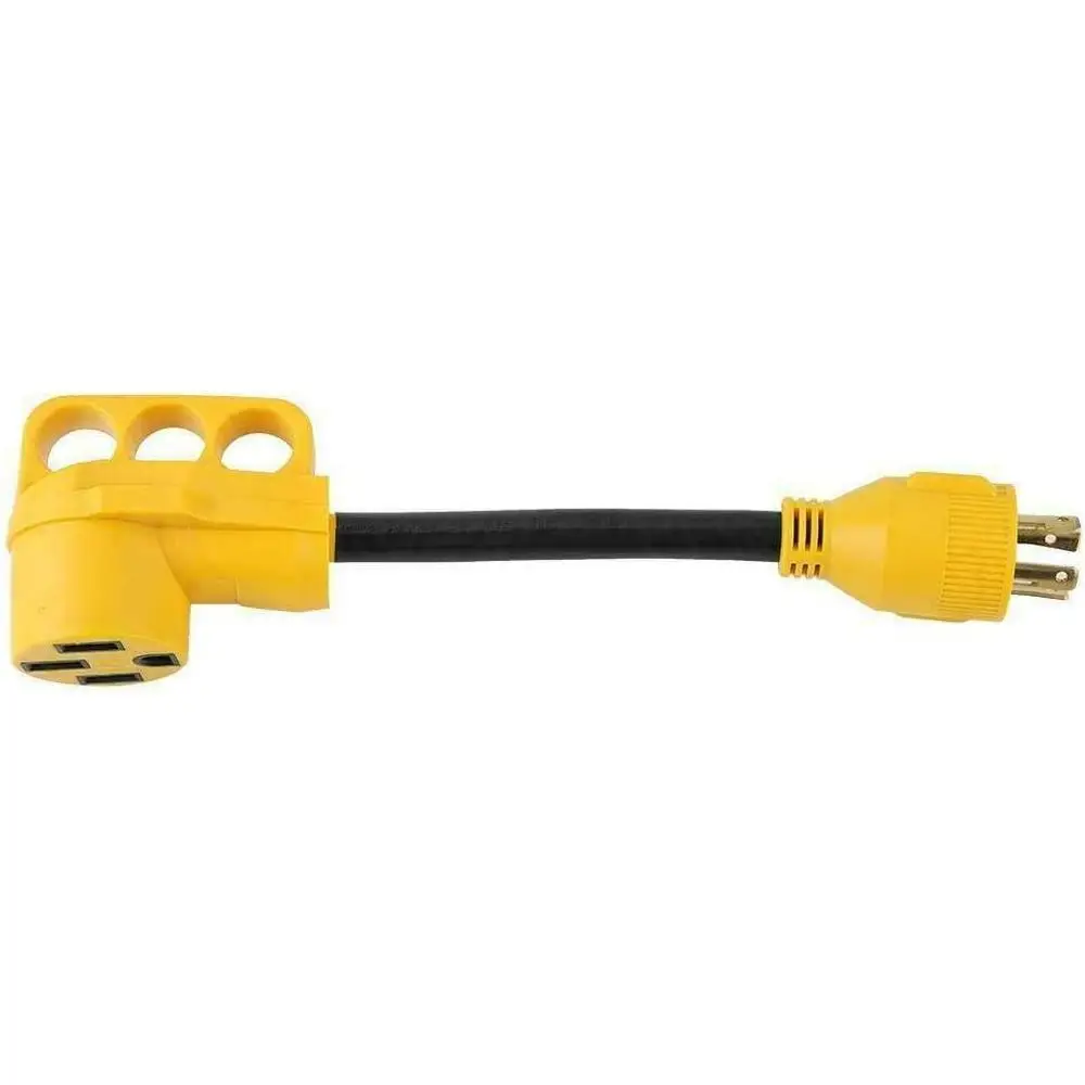 

RV Power Cord Adapter 4 Pin 30A Locking Male Plug to 3 Pin Female Connector For 30A Various Rvs, Motorhomes, Trailers