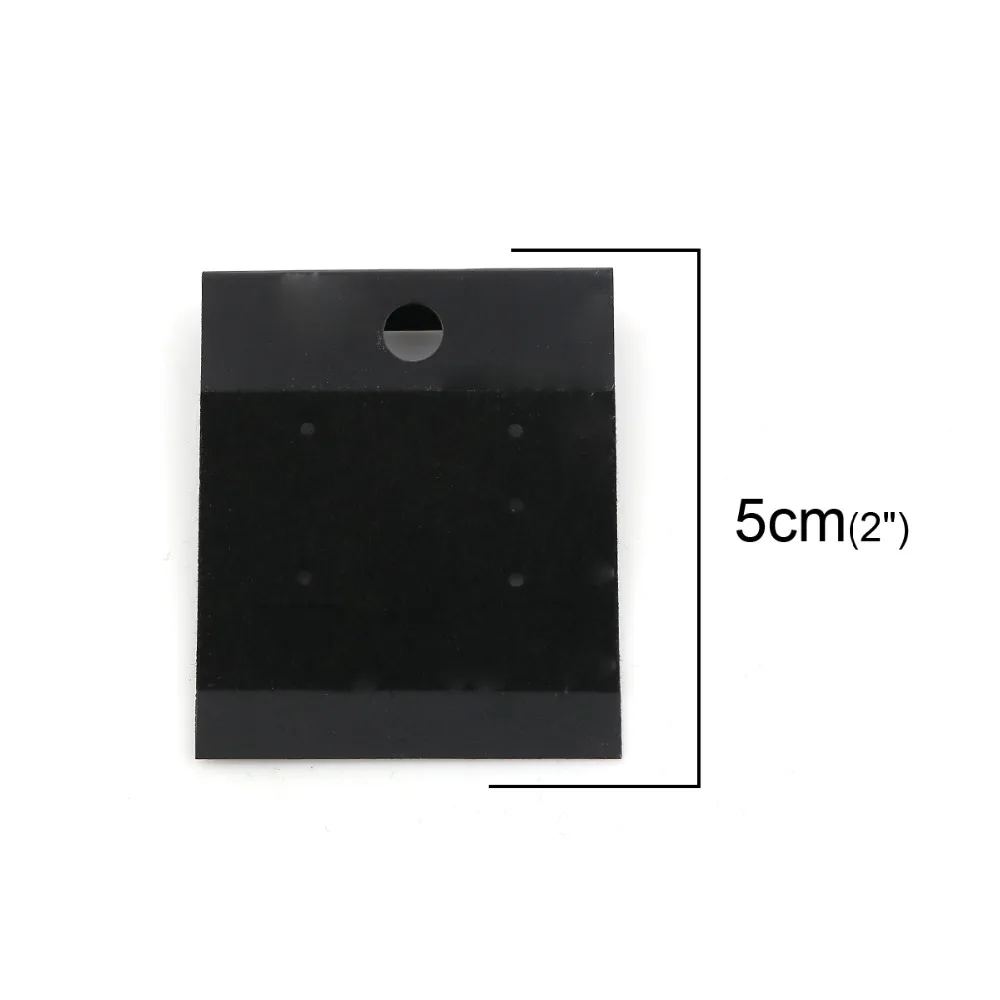 DoreenBeads PVC Jewelry Earring Display Card Rectangle Black Velvet Fabric Fashion Earrings 50mm(2") x 42mm(1 5/8"), 50 Sheets