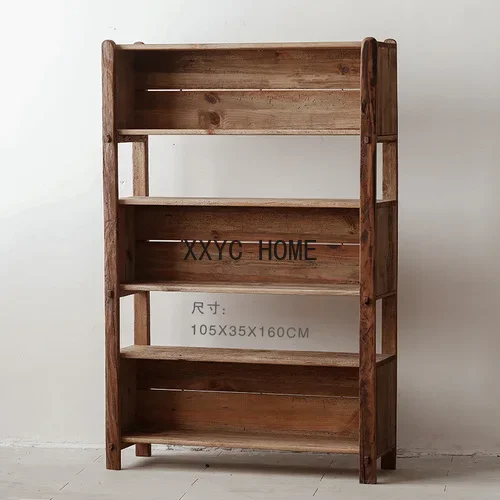 

Bookshelf Three-Layer Punch-Free Home Study Wall-Mounted Shelf Solid Wood