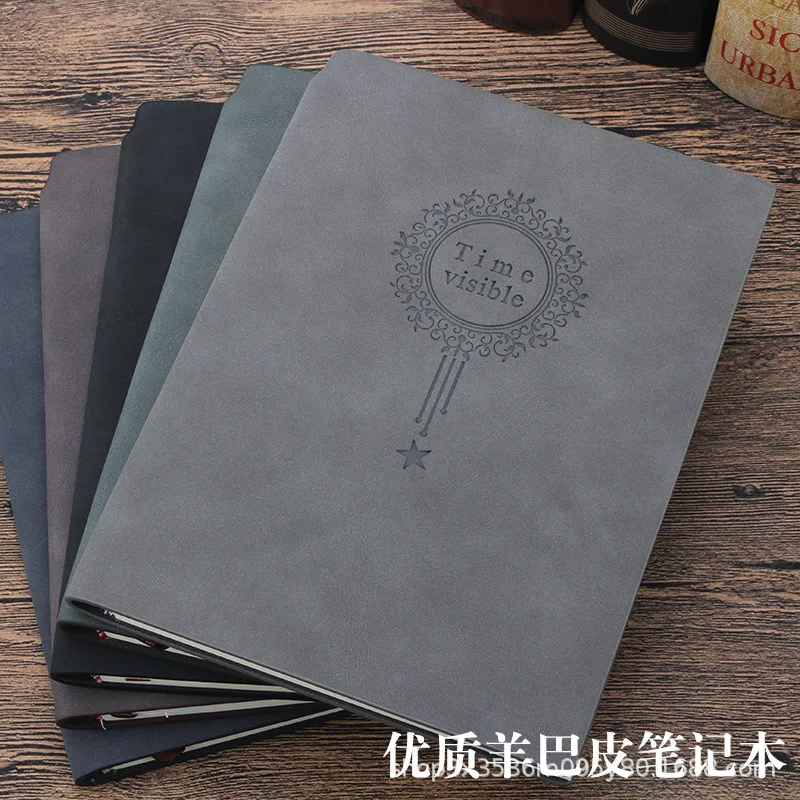 

A5 notebook retro sheeppard PU soft leather simple gift box set notepad logo planner organizer school planner agenda