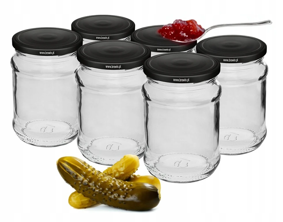 Potten voor conserven met doppen 6 stuks 250 ml