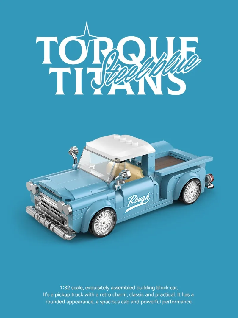 Modello di camioncino Azzurro Mattoni da costruzione MOC PB8840 Toroue Titans Cruiser Blocchi di veicoli Kit giocattolo ad alta tecnologia Regalo Kid Aldult