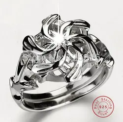 Stunning The Galadriel Nenya Charm White Diamond Simulated stones Original S925 Sterling Silver Lady Wedding Ring Size 5-10