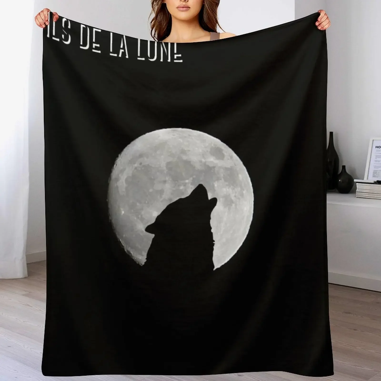 

Son of the moon wolf version Throw Blanket Flannel Fabric Thin Blankets