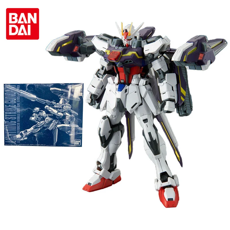 Bandai Gundam Model Kit Anime Figure MG 1/100 Lightning Strike Gundam Genuine Gunpla Model Action Toy Figure Toys for Children