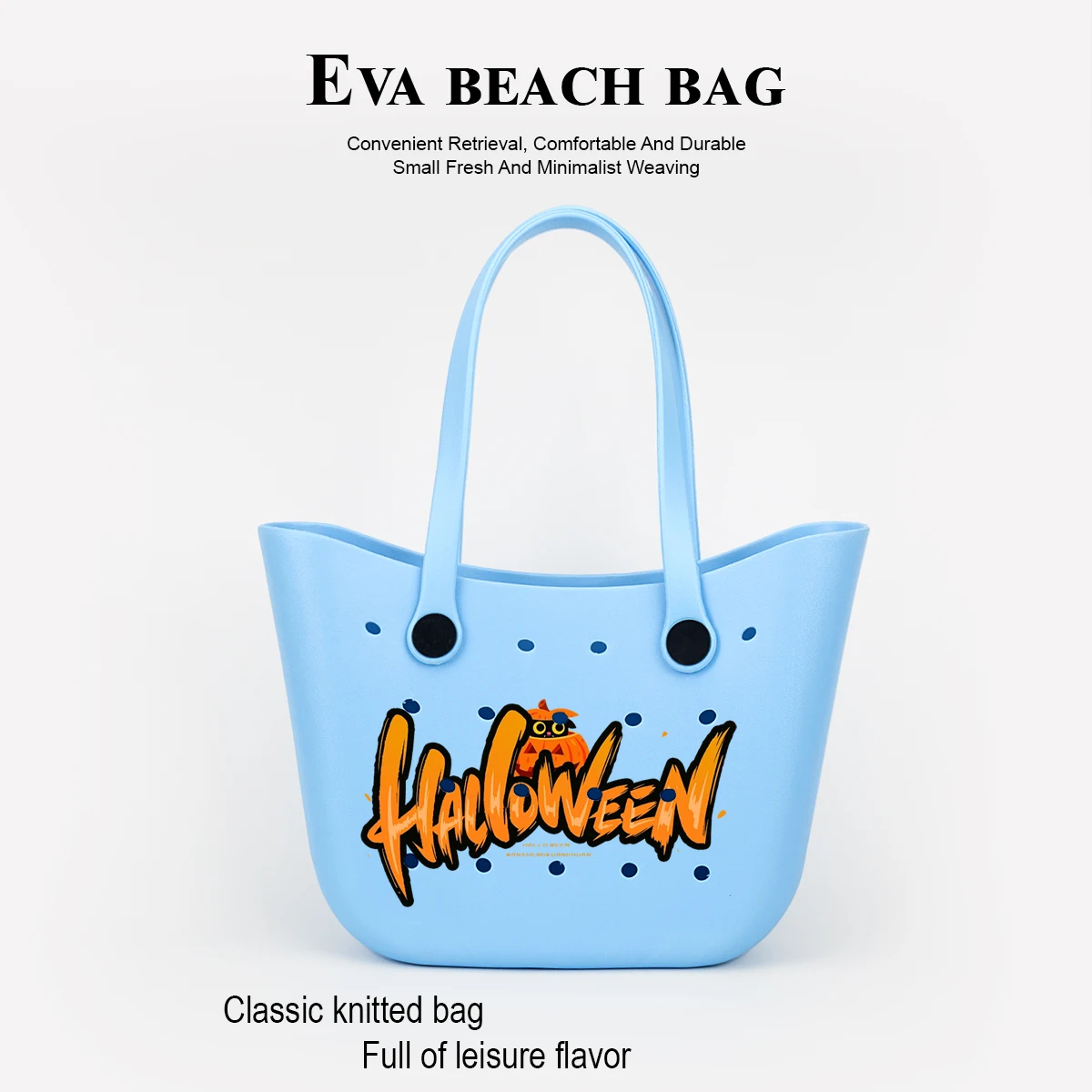 

Декоративная большая сумка Eva с тематикой Хэллоуина, пляжная сумка, легкая и прочная сумка через плечо, водонепроницаемый и износостойкий материал, подходит для всех сезонов, унисекс, для студентов белого цвета, подходит для пляжа, спортзала, для ежеднев