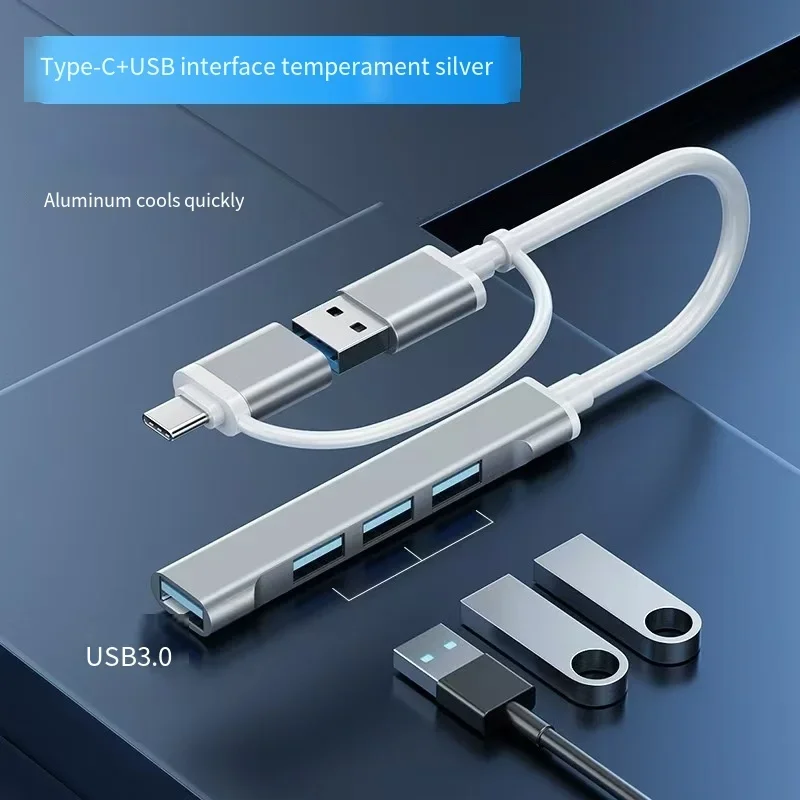 

USB HUB Dock 3.0 4 Port Multi Splitter Adapter OTG Type C HUB Aluminum Alloy USB 3.0 Hub 2-in-1 docking station