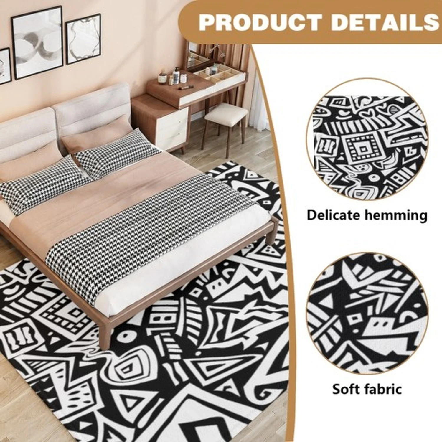 Carpet Tufted Wool Rug Modern Green Striped Living Room Carpet, Suitable for Living Room, Bedroom, Kitchen, Baby Room view 5
