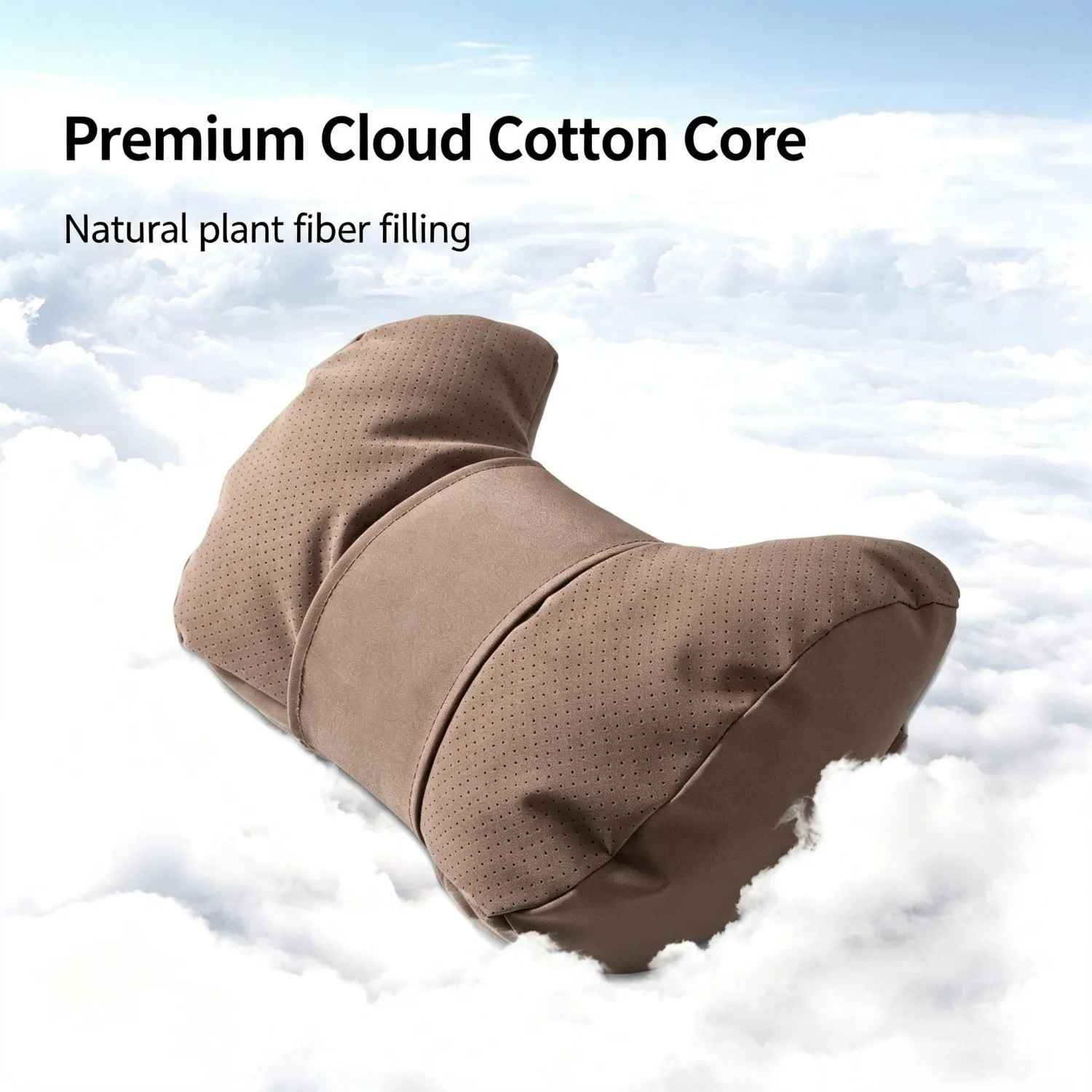 Comfortable Car Seat Neck Waist Cushion Suede Leather Car Headrest Lumbar Support Pillow For Maybach S-Class BMW Audi VW Nissan 6