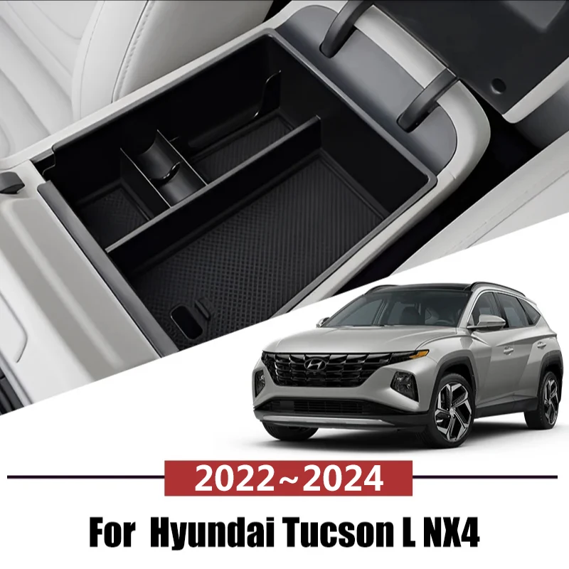 

For Hyundai Tucson L NX4 2022~2024 Car Central Armrest Storage Box Holder Console Organizer Box Auto interior Accessories Tools