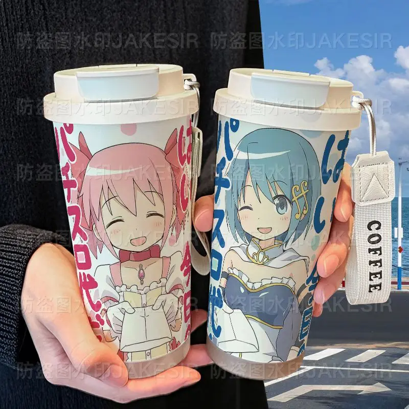 

Magical Girl Little Round Cute Thermos Stainless Steel Student High Beauty Straw Double Drinking Large Capacity Coffee Water Cup