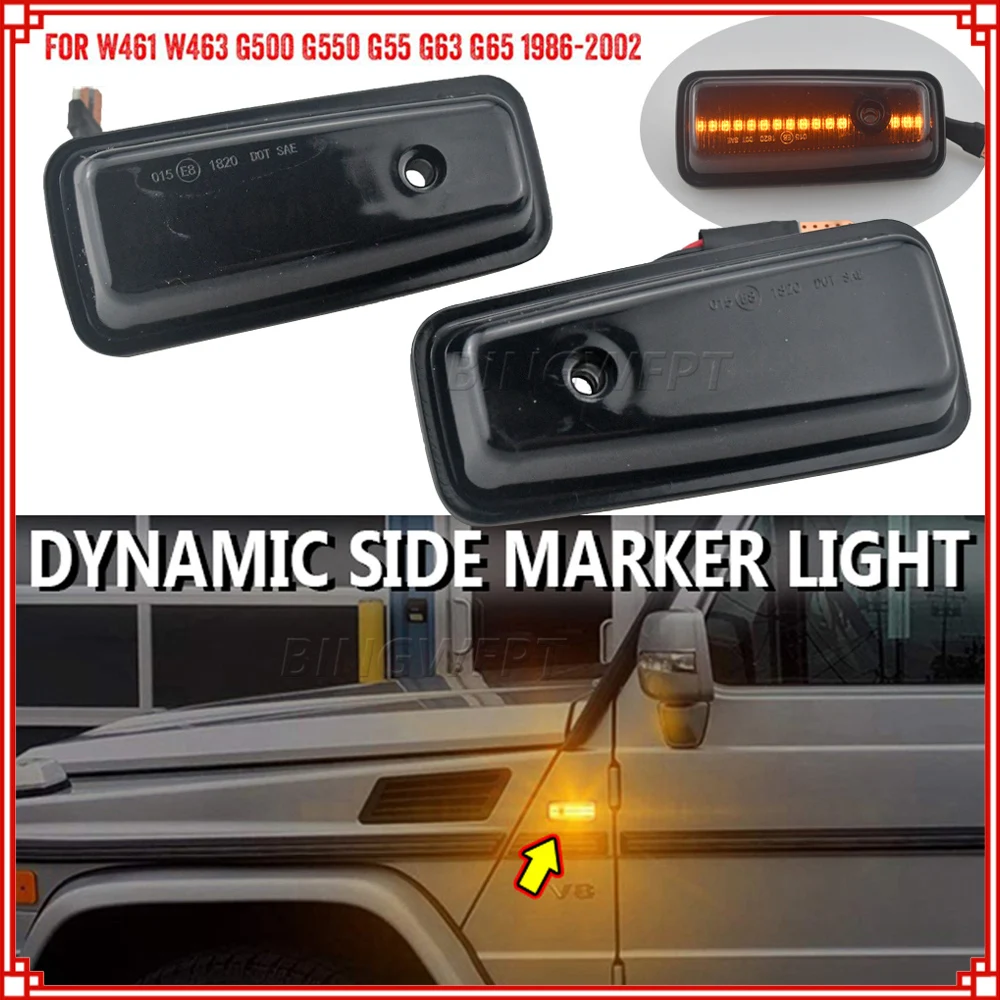 Sequential Blinker Lamps For Mercedes W461 W463 G-Class G500 G550 G55 G63 G65 1986-2002 LED Front Side Marker Turn Signal Lights