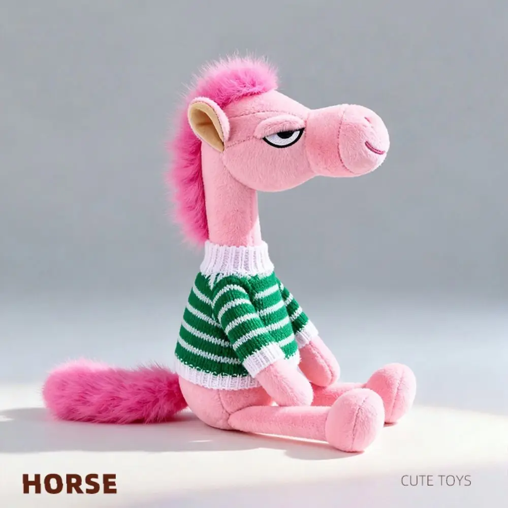 

Забавная креативная фигурка лошади-талисмана в китайском стиле, мягкая имитация пони, подарок на Рождество