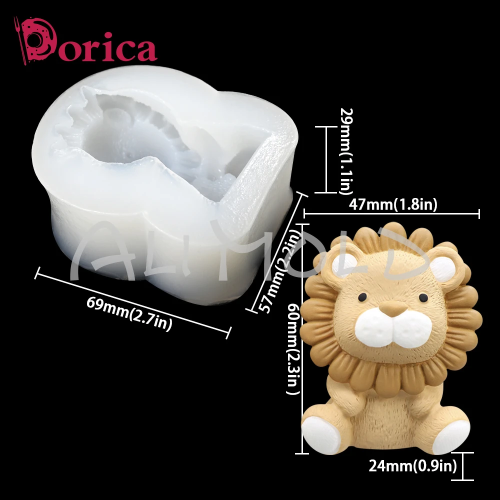 3D Cartoon Lion Silicone Mold Fondant Chocolate Mould DIY Resin Clay Soap Candle Model Cake Decorating Tools Kitchen Bakeware