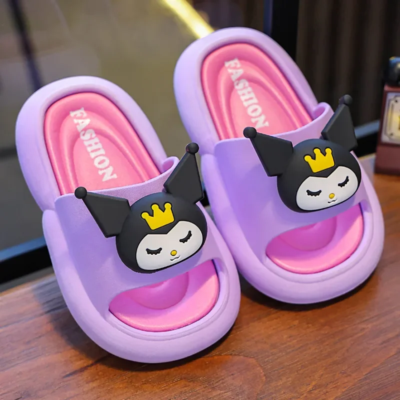 Sanrio 2024 Summer New Children's Slippers Baby Indoor Flip-Flops Boys and Girls Bathroom Non-slip Sense of Cloud Sandals