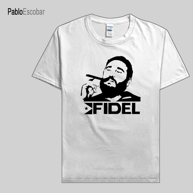 Camiseta Fidel Castro para hombre, camisetas de Cuba de manga corta, camisetas de algodón para fitness, ropa informal, camisetas de verano nuevas