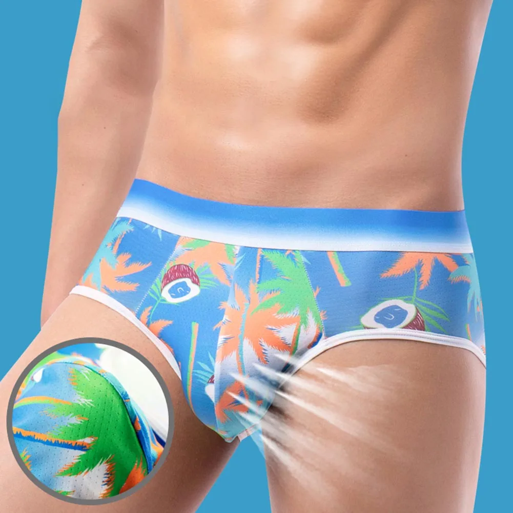 Male Briefs Underwear Printing Quick Drying Skin-friendly Slight Stretch Bikini Breathable Casual Autumn Summer Comfy