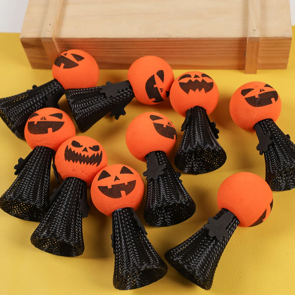 10Pc Grappige Halloween Vinger Pop Cadeau Pompoen Springen Pop Spel Speelgoed Voor Kinderen Verjaardagsfeestje Gunsten Goodie Bag Piniata Filler