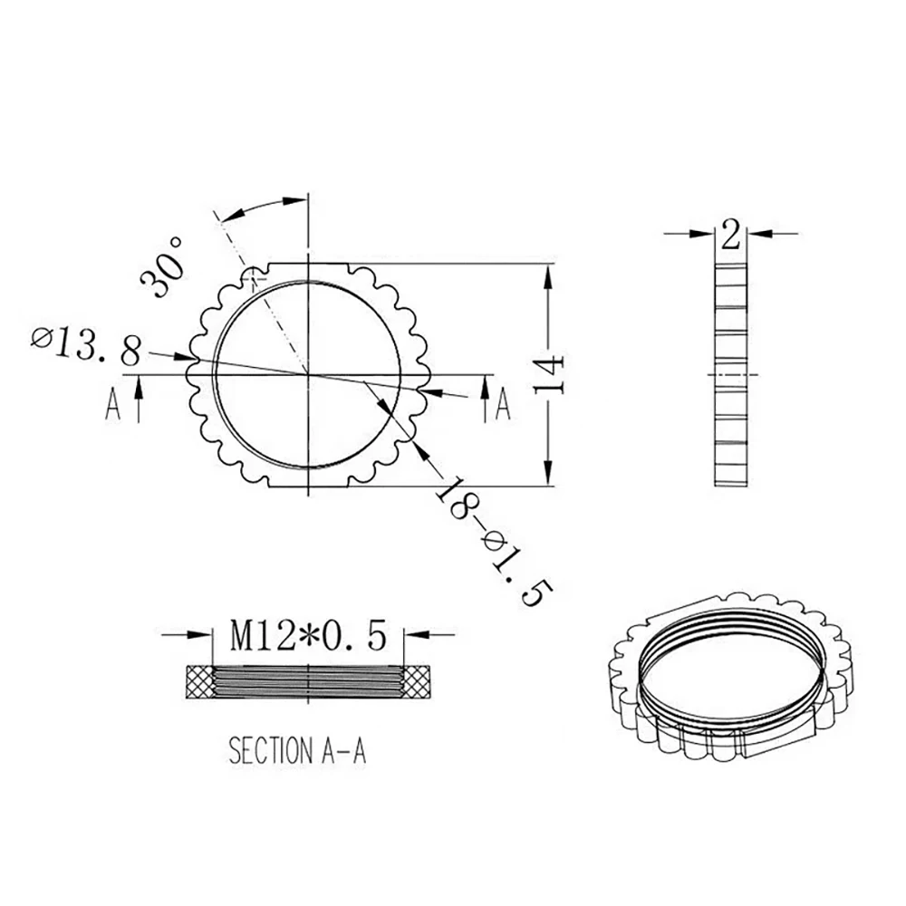 10PCS M12 x 0.5 Lock Ring CCTV lens CCTV Lens and Video Security Camera