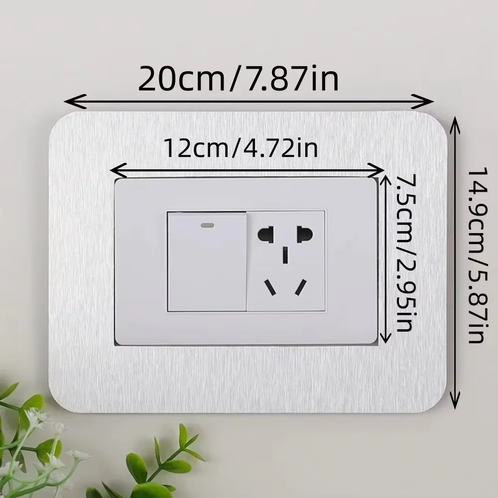 1PC Modern Light Switch Sticker Decorative Protective Cover Aluminum Socket Frame Cover Decorative Wall Stickers Switch Cover