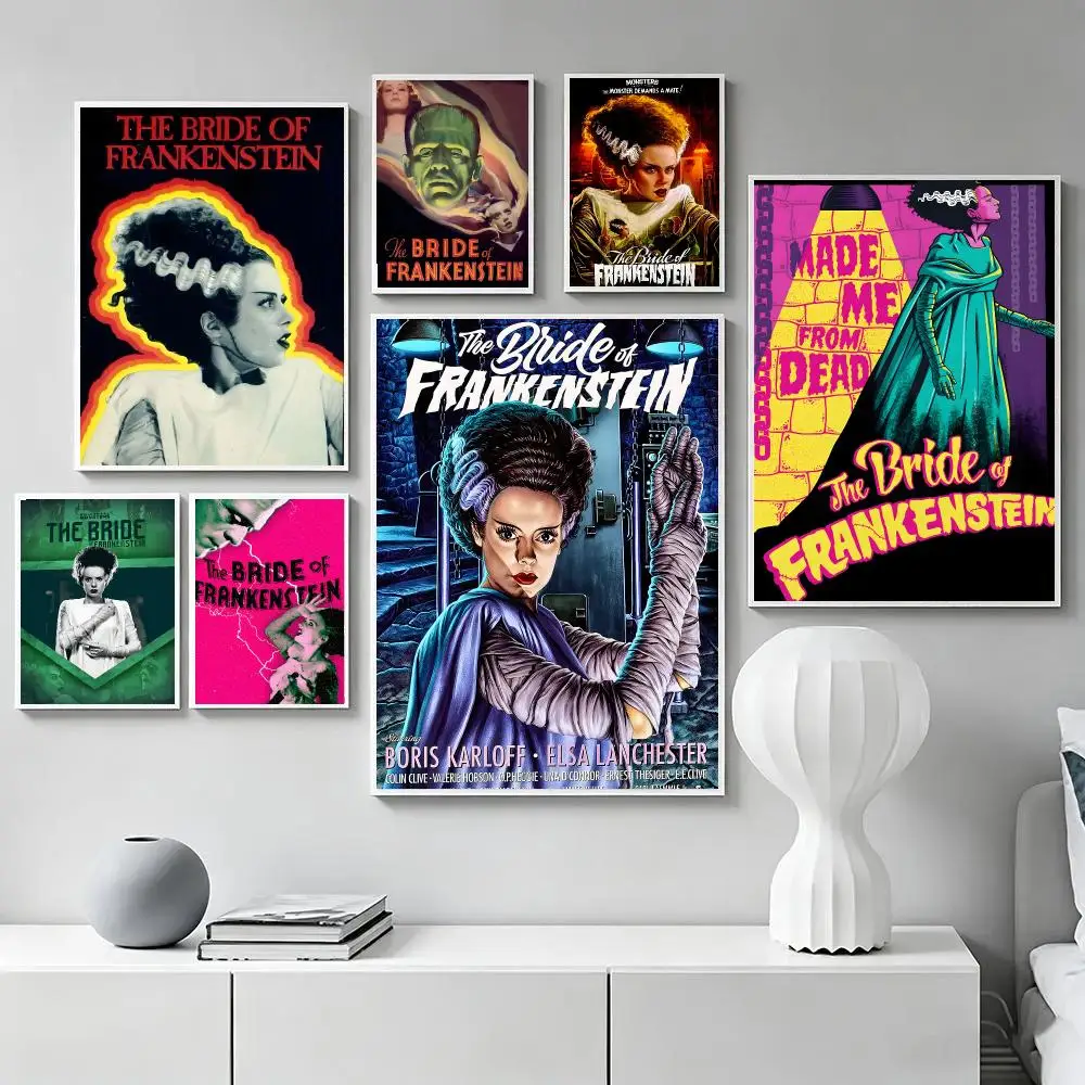 The Bride Of Frankenstein Poster Hot Self-adhesive Art Paper Sticker Coffee House Bar Room Wall Decor