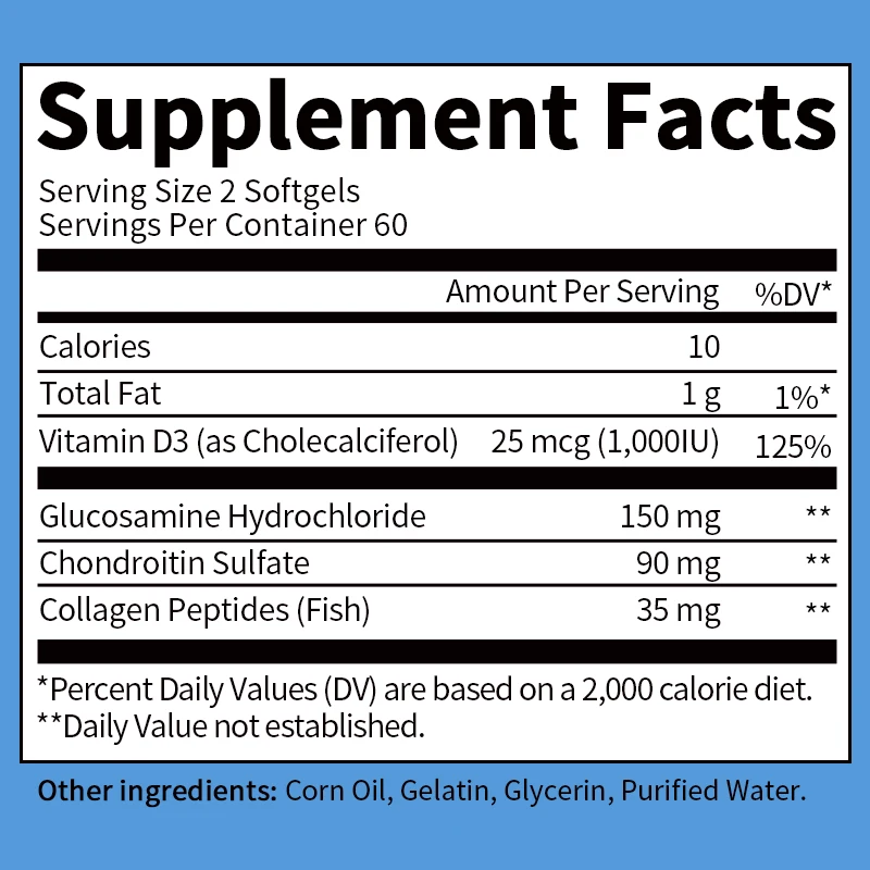 GPGP GreenPeople Glucosamine Chondroitin Capsules for Lubricate Joints,Joint Pain Relief, Support Cartilage Joint Flexibility