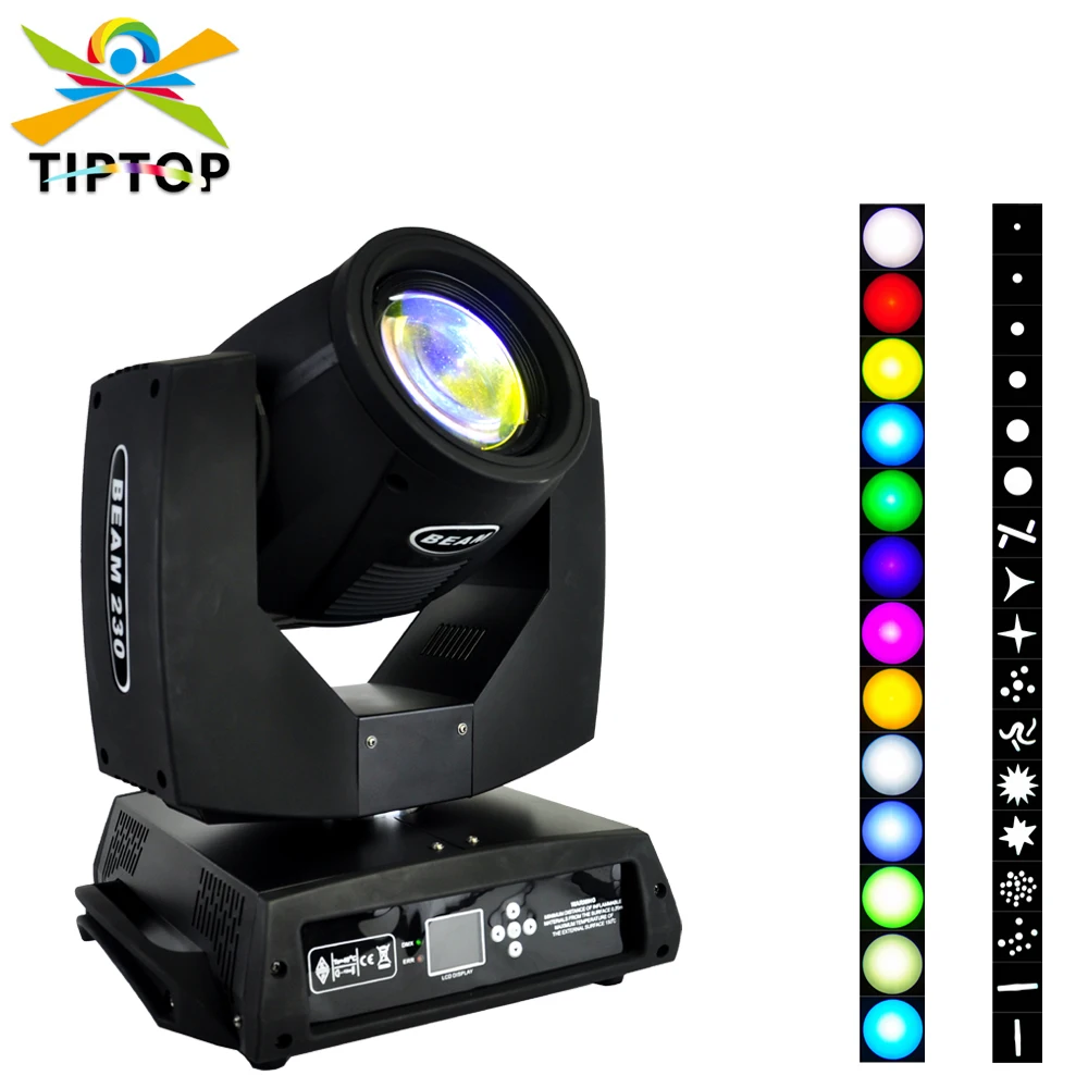 TIPTOP 230W 7R Moving Head Light Stage Sharpy Beam Spot Light 48 Facet Prism Lens with Frost Original Blub Long Working Life