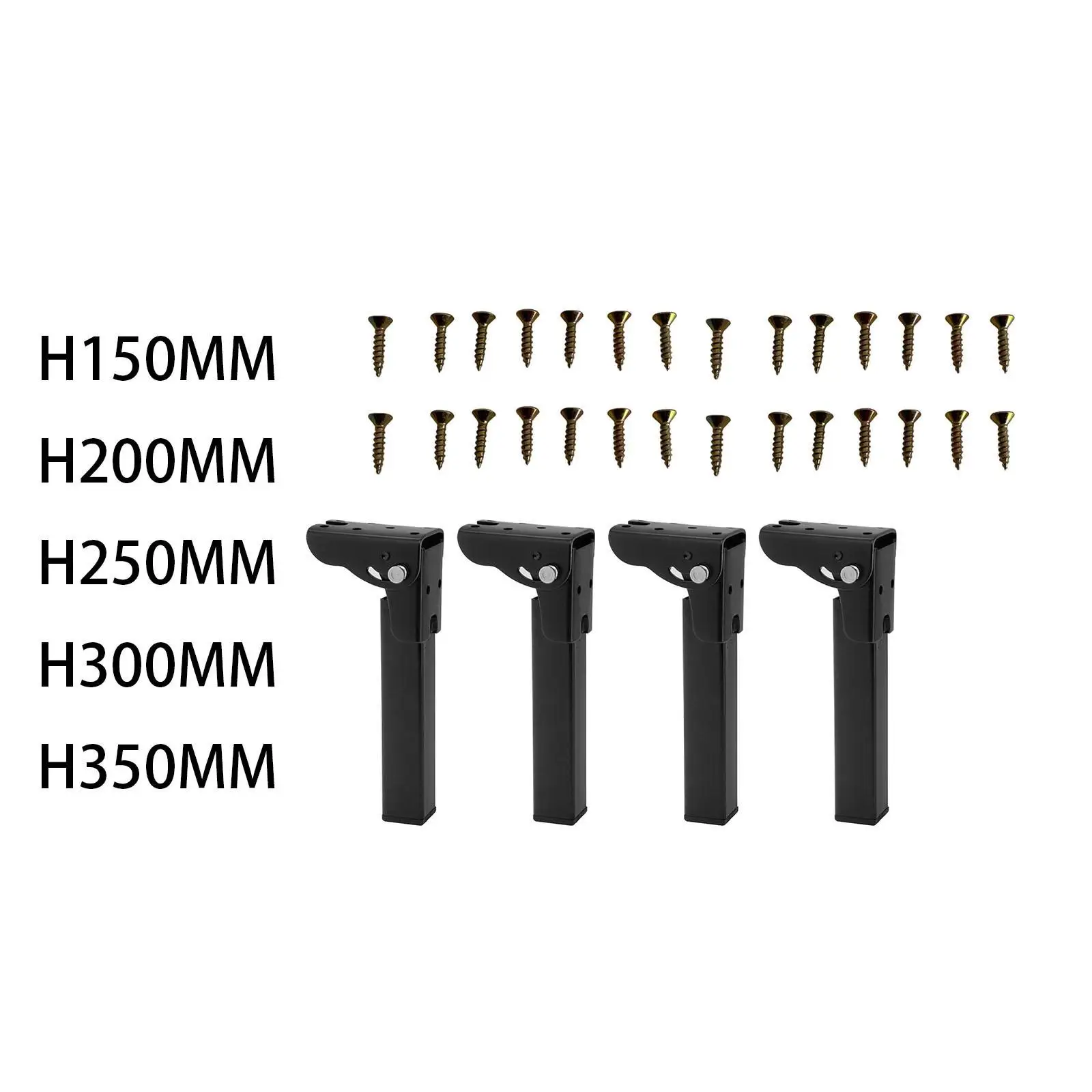 4x Foldable Table Legs Coffee Table Legs with Mounting Screws DIY Furniture Legs