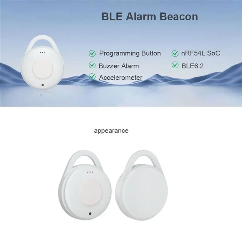 DT51 NRF54L BLE 6.2 Bluetooth Beacon Tag with Accelerometer Buzzer for Indoor Positioning IBeacon