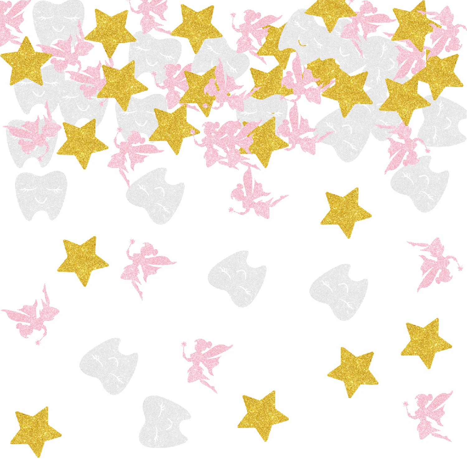 

Cheereveal 200pcs Glitter Tooth Fairy Star Confetti for Girls Dentist Dental Themed Birthday Party Baby Shower Decorations