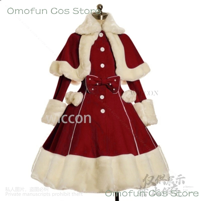 2024 Christmas Cos Costume Dress Retro European Princess Style  Performance Windproof Warm Waist Soft Suit For Girls Customized