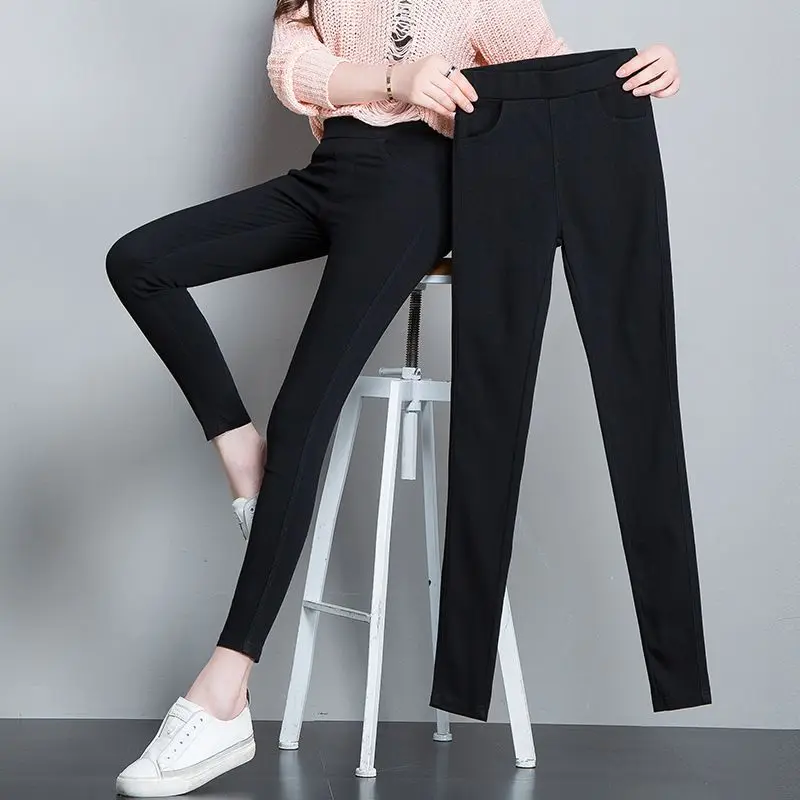 Elasticated Waist Jeans Female Slim Wear Leggings Spring and Autumn Thin High Waist Thin Foot Pencil Pants for Women 2023 New