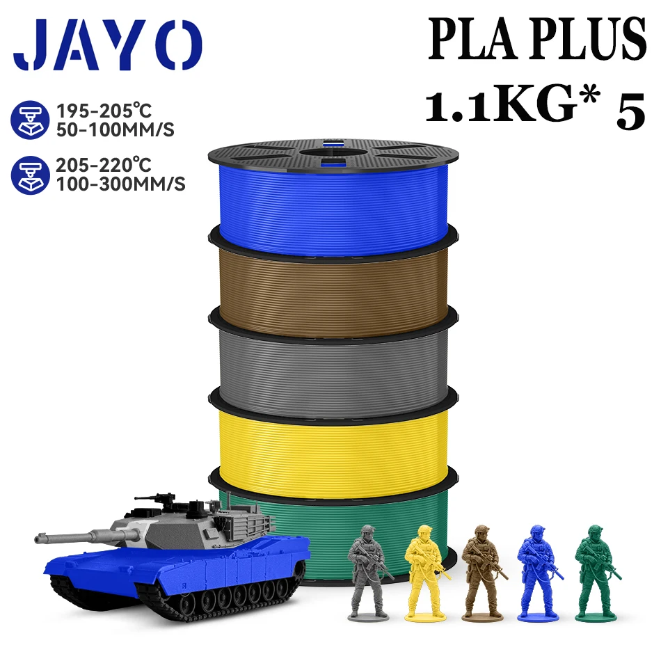 JAYO PLA PLUS 3D Printer filament 5Rolls/5.5KG Filament PLA 23 colors 1.75mm FDM 3D Printer Materials Support free combination
